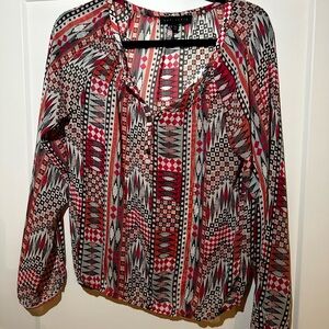 Sanctuary long sleeve pattern blouse